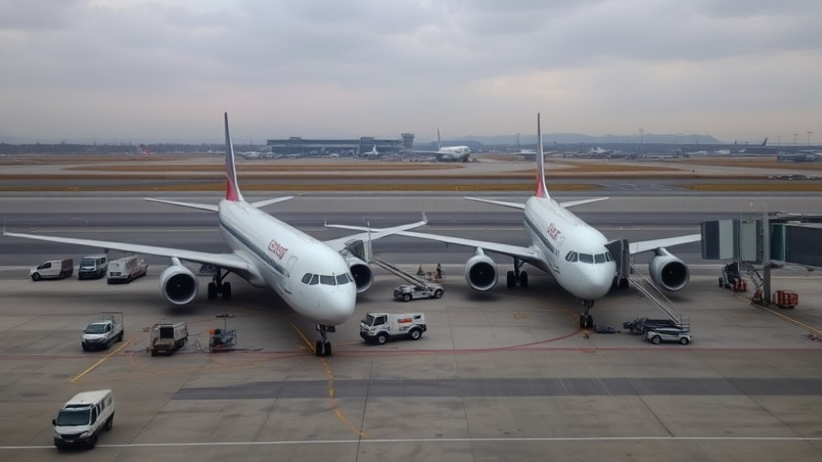 Airplanes on Seattle Airport tarmac during a ground collision incident.