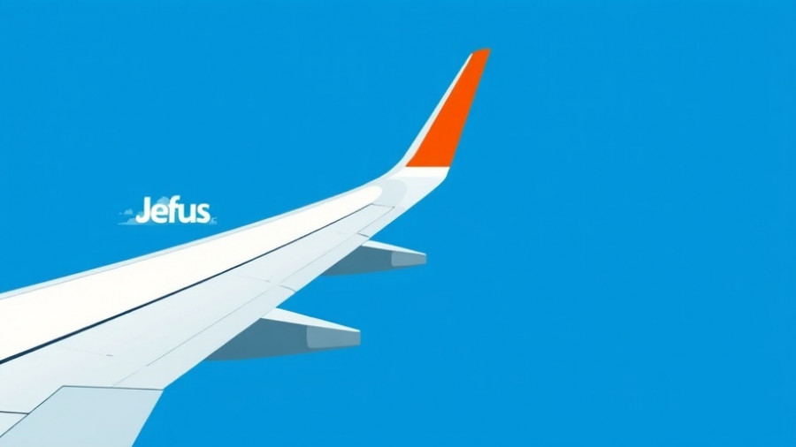 Minimalist illustration of aircraft wing in clear sky, representing electric aircraft cooling.