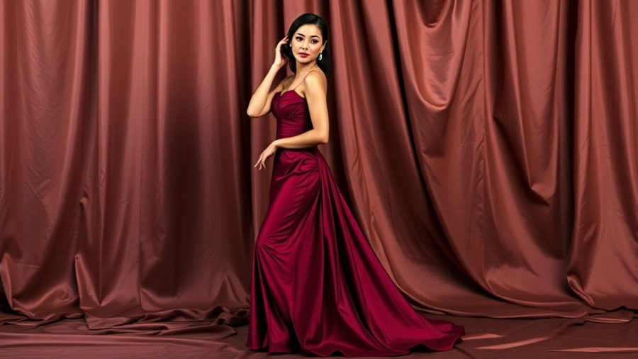 Elegant woman at the 2025 Academy Museum Gala, wearing a burgundy gown.