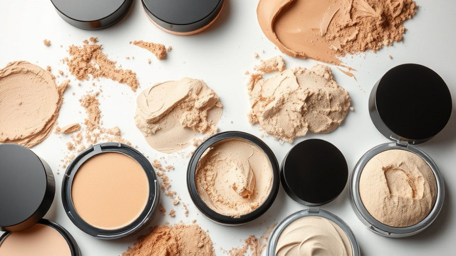 Assorted powder foundations showcasing best options for older women.