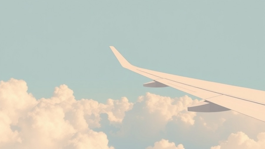 Learn to fly - minimalist airplane with clouds.