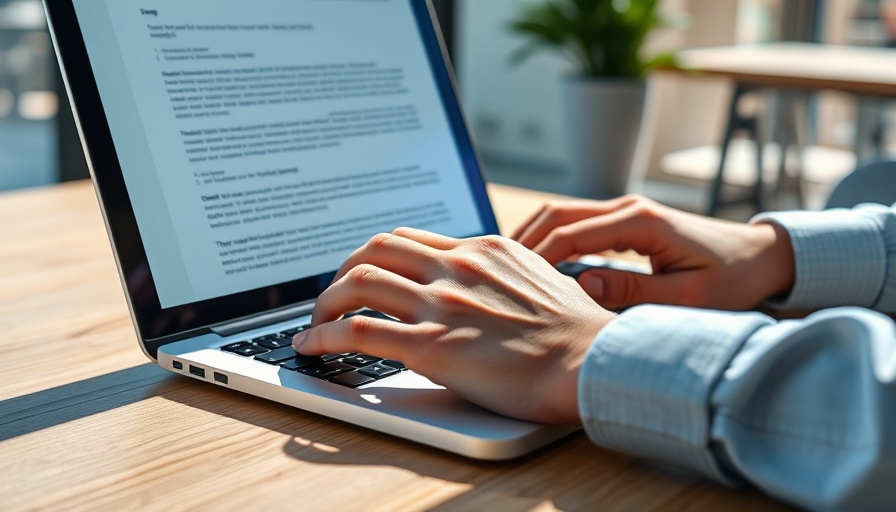 Close-up of hands typing on laptop in office, related to deferred compensation.
