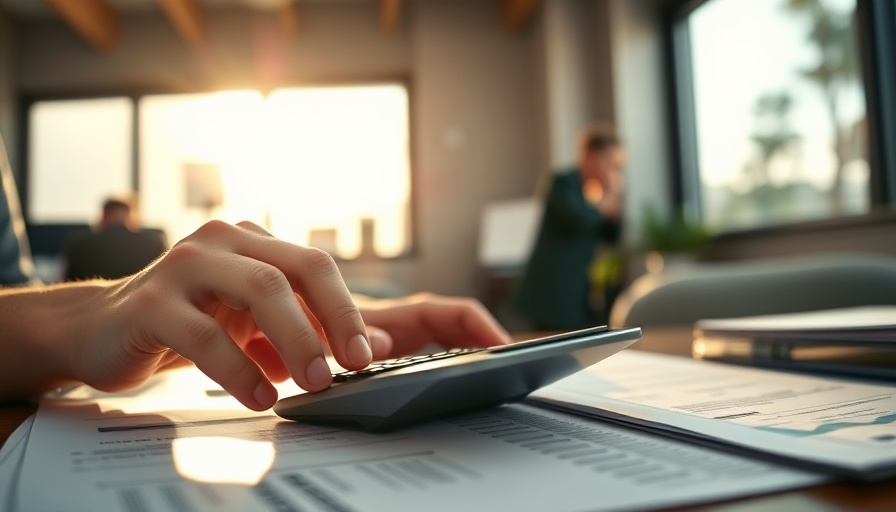 Person using calculator and keyboard for tax resources.