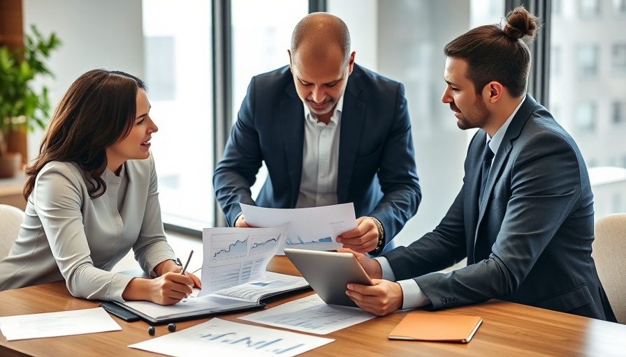 Business line of credit meeting with financial documents.