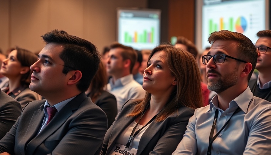 Attendees engaged in sustainable investment seminar, modern conference.