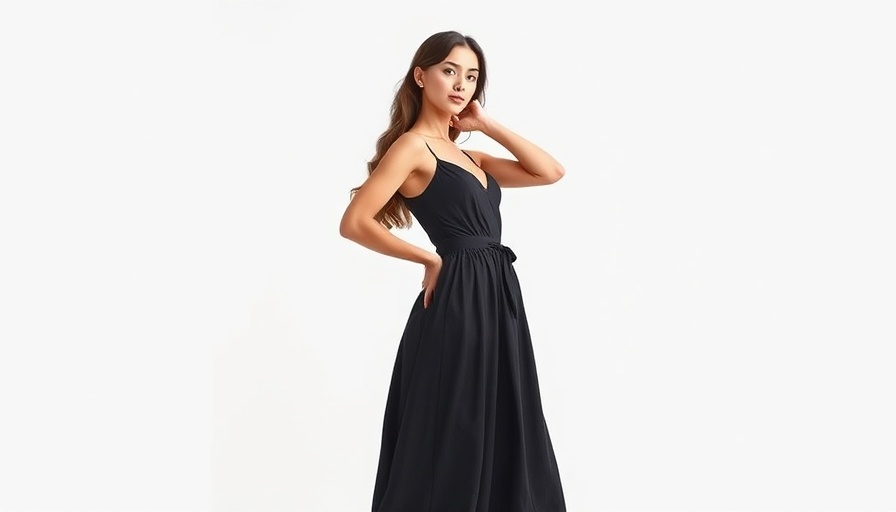 Elegant fashion model in monochrome dress, embracing fashion investments.