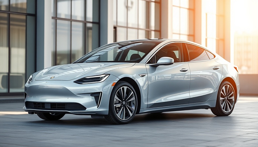 Sleek silver Lucid electric car in modern setting