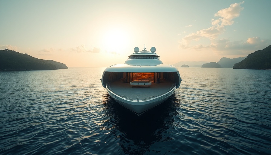 Futuristic Shebara Resort suite floating over water, serene sunset view.