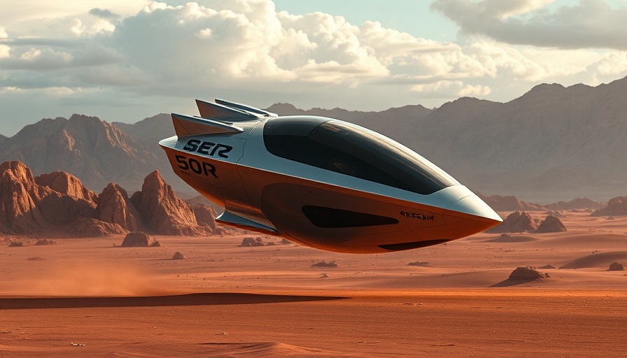 Luxury space travel pod on an alien desert planet