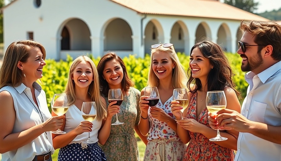 Smiling people at Wente Vineyards with wine glasses
