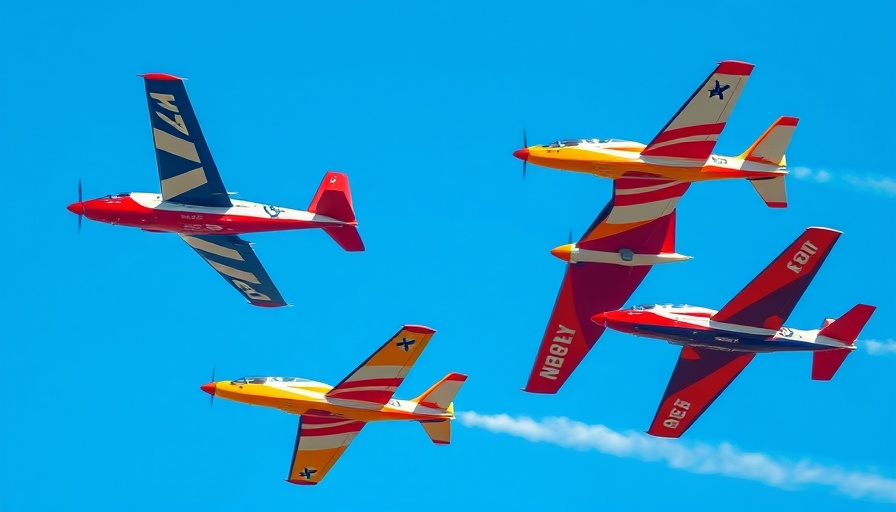 Four aerobatic planes flying in blue sky, embedded tax solutions metaphor.