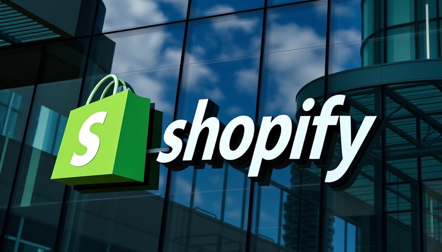 Shopify logo on modern building facade.