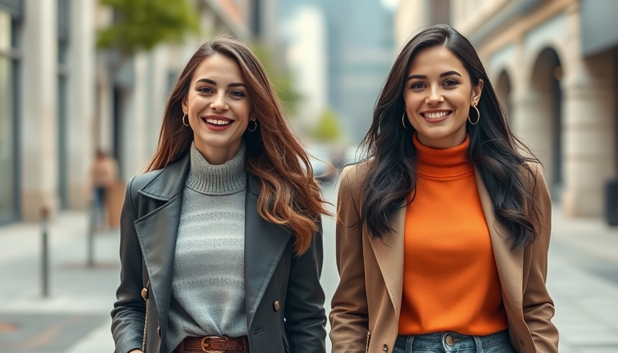 Two fashionable women in stylish coats, walking together