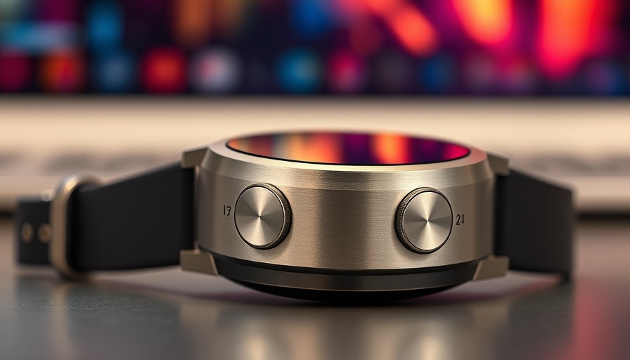 Stylish smartwatch design with sleek circular buttons.