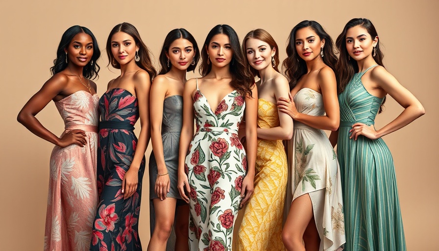 Fashionable women showcasing Versace designs at sale event.