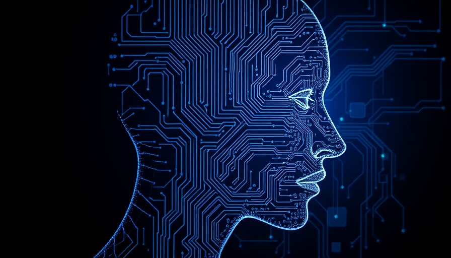 Digital face with circuitry and binary code, GenAI strategies