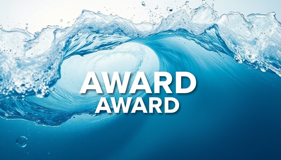 Kering Sustainability Awards poster with water and text elements.