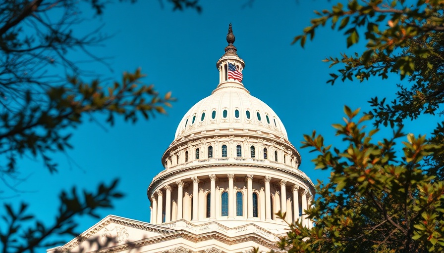 Capitol dome with flag under blue sky, symbolizing tax reform.