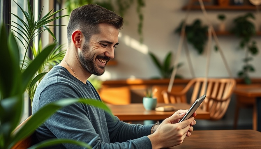 Man enjoying free WiFi benefits in a cozy cafe.