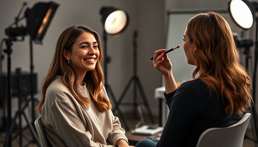 Fashion Workers Act: Makeup artist working in studio with model.
