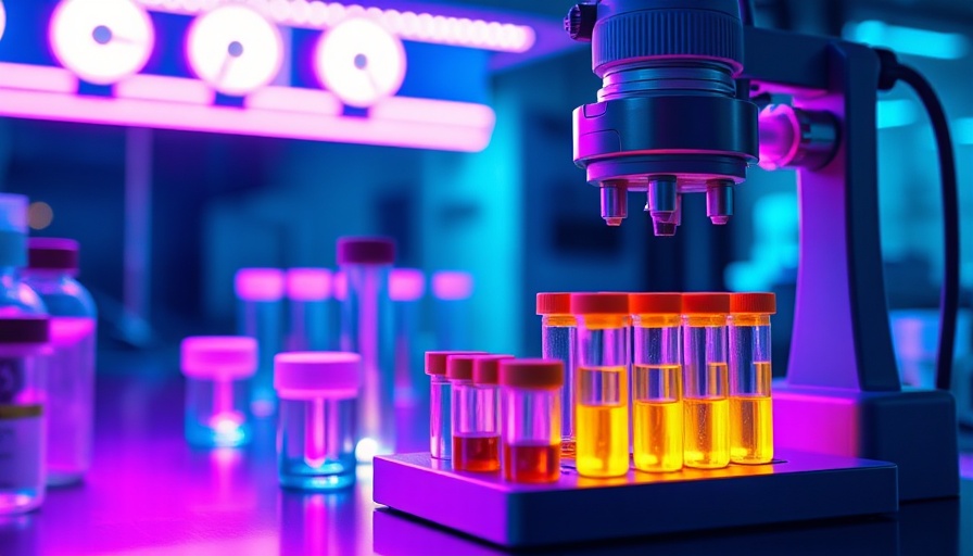 Laboratory equipment with UV light in cosmetics sustainability research.