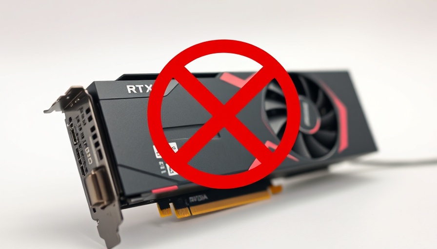 Nvidia RTX 5060 with red prohibition symbol overlay.