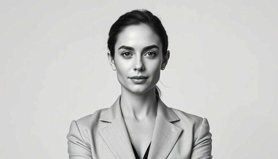 Black and white portrait of a confident woman for Miu Miu CEO appointment.