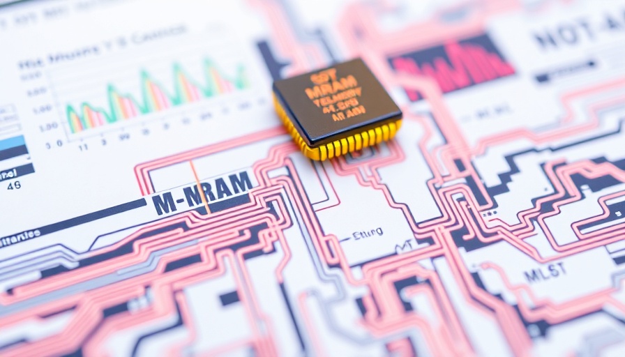 SOT-MRAM memory technology diagram with graphs and circuit illustration.