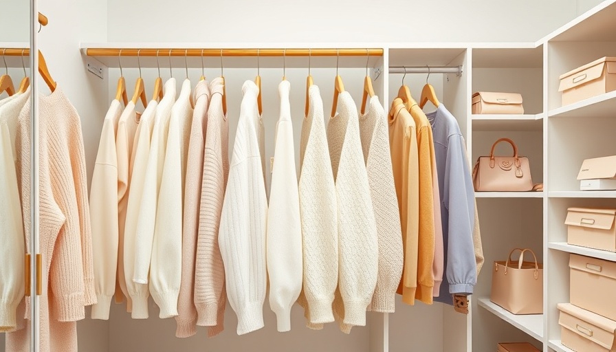 Organized wardrobe with pastel items to declutter and maximize space