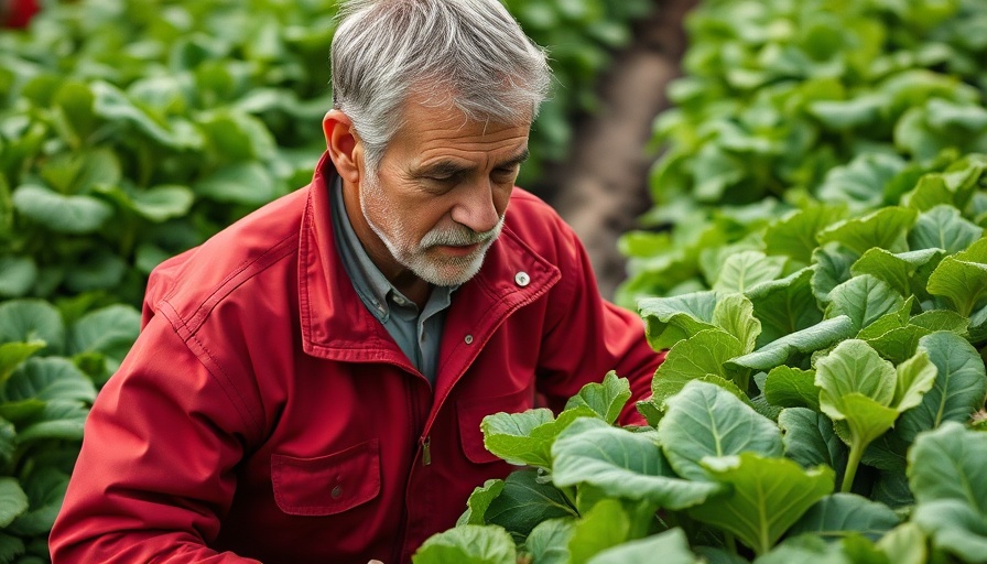 Black culinary entrepreneur in South Carolina tending farm greens.