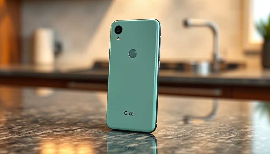 Mint green Pixel phone on granite, Google Pixel 9a wallpapers leak.