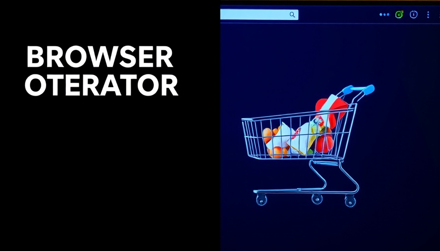 Split screen browser showing AI operator and shopping cart.