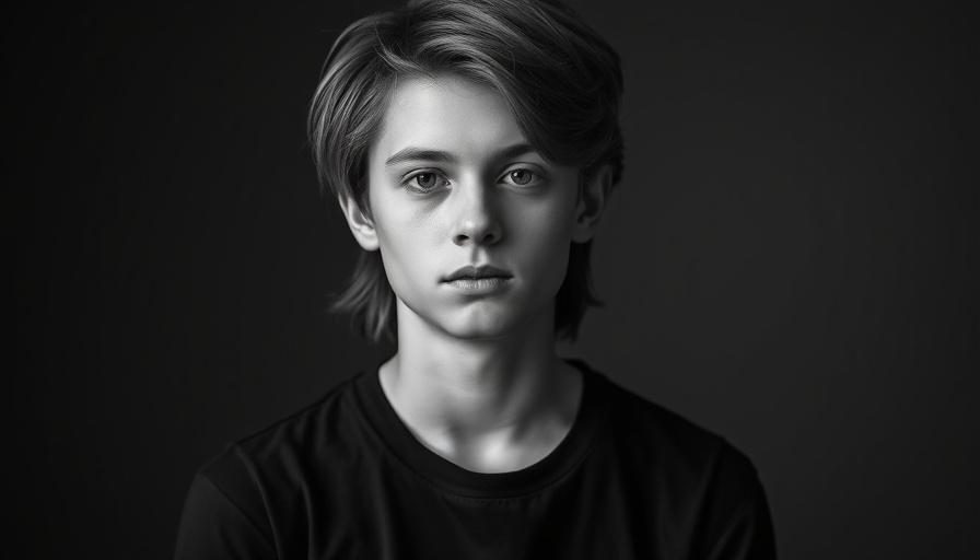 Alain Paul fashion designer thoughtful monochrome portrait.