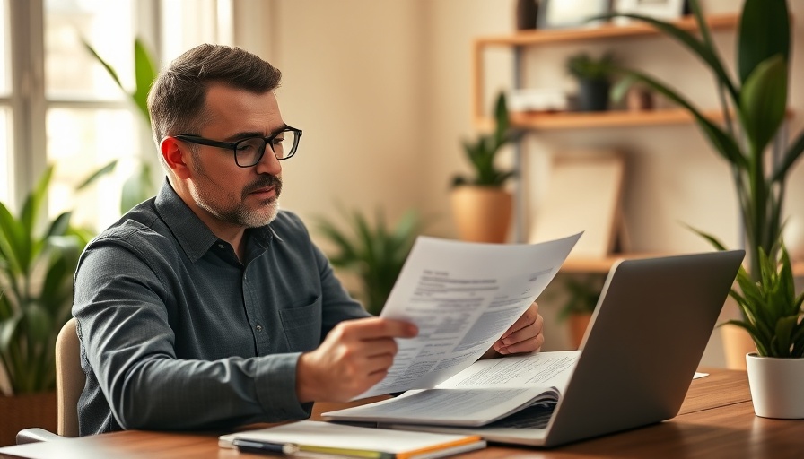 Man reviewing documents for filing LLC business taxes for first time.