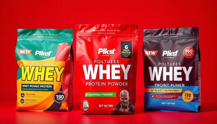 Showcase of the Best Whey Protein Powders of 2025 against a red backdrop.
