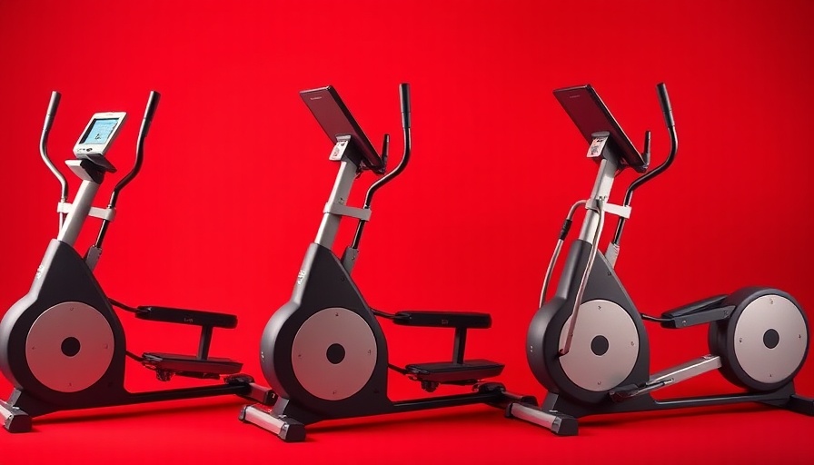 Top elliptical machines for low-impact cardio on red background.