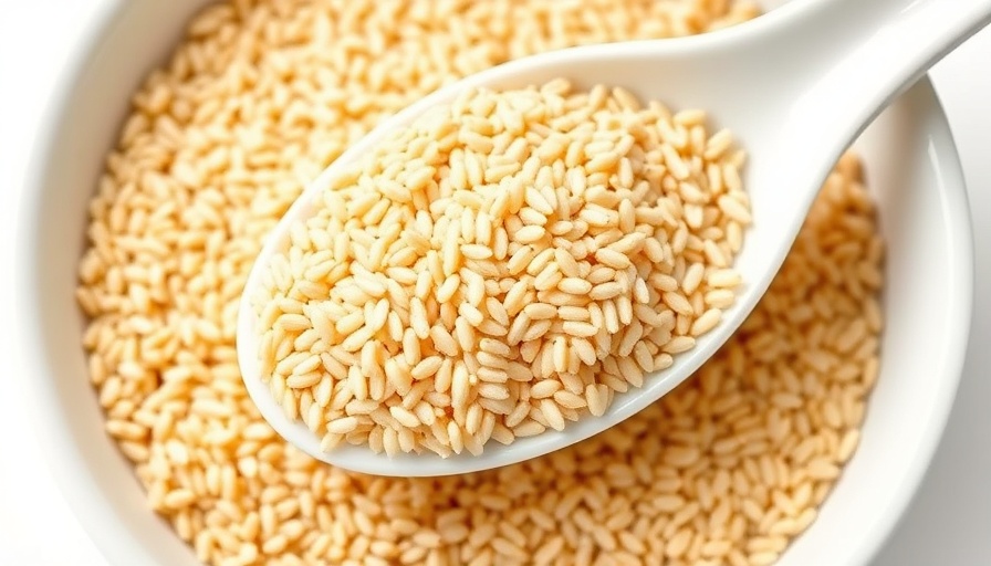 Sorghum grains in bowl and spoon, emphasizing health benefits.