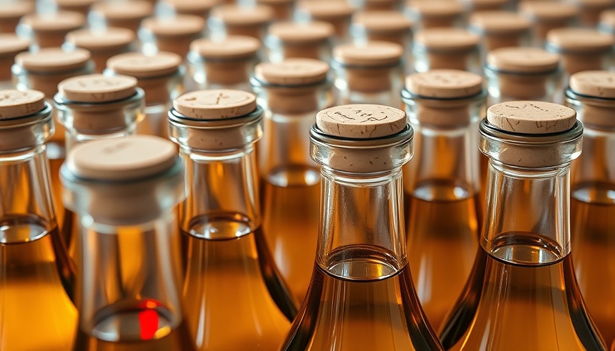 Close-up of amber bottles on reflective surface, illustrating retaliatory tariffs impact on U.S. exporters.