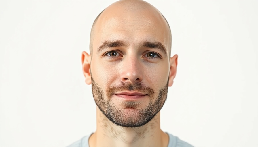 Portrait of a confident bald man suggesting the future of Gucci.