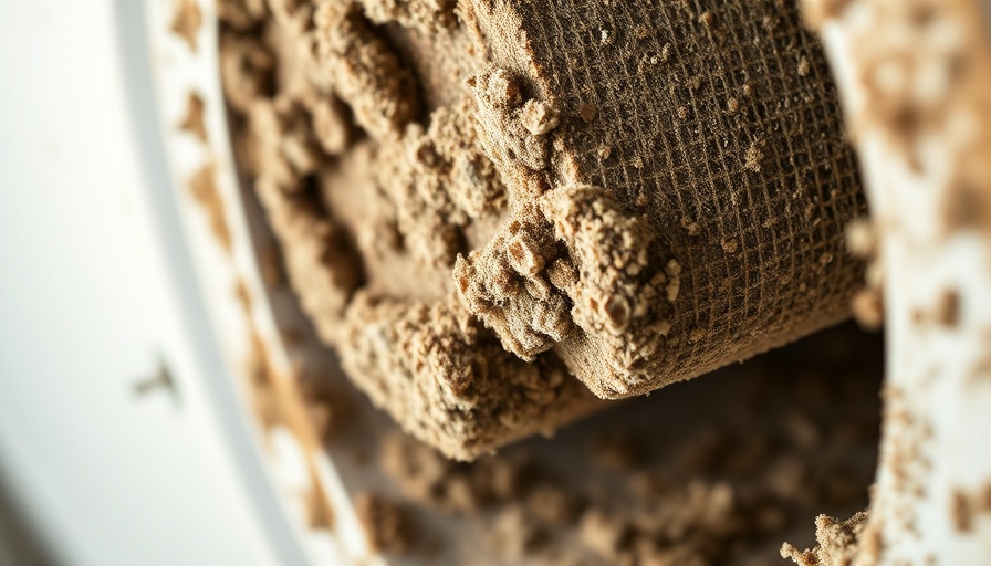 Close-up of mold in your air ducts with dust buildup.