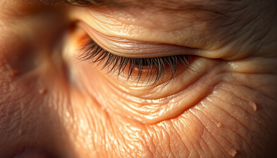 Close-up of wrinkled skin near eye, skin texture visible, hydration boosts collagen production.