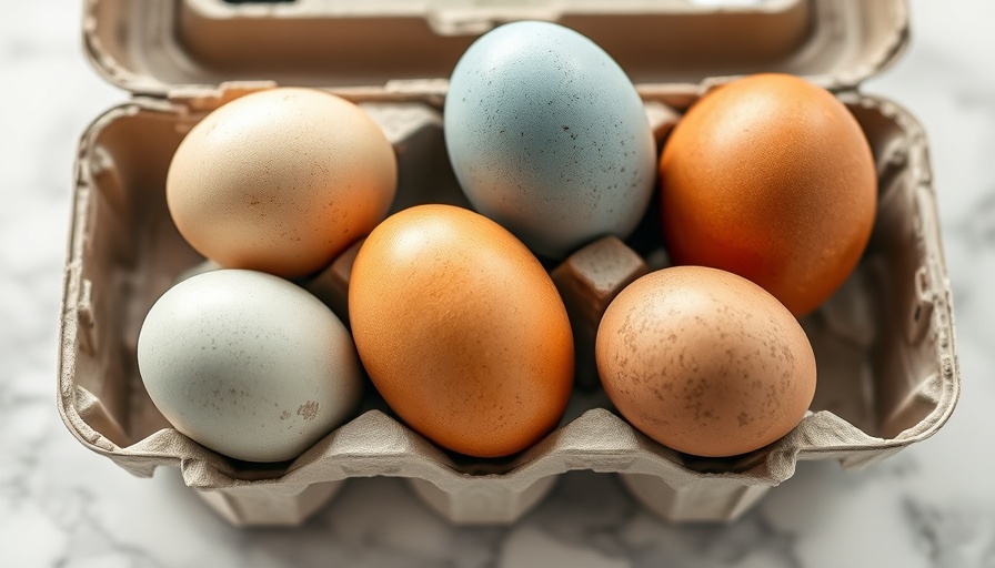 Naturally dyed Easter eggs in a carton on a marble surface.