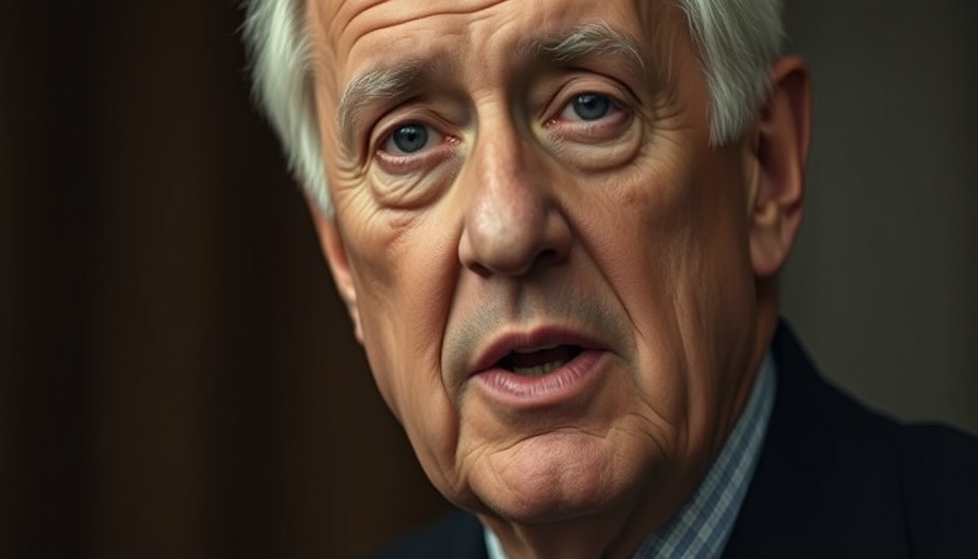 Close-up of an older man in formal attire speaking.