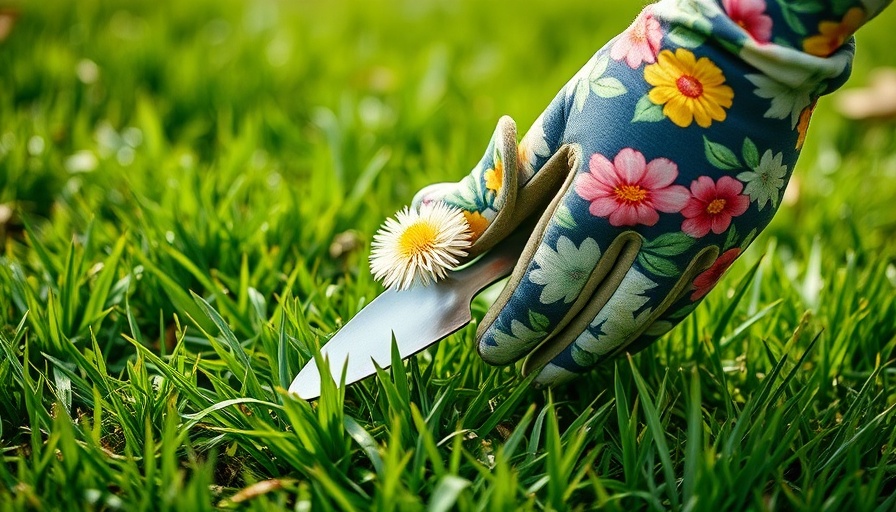 Close-up of gloved hands removing dandelion, How to Get Rid of Weeds.