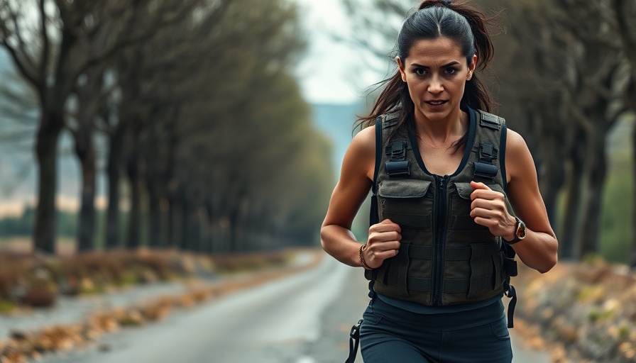 Woman walking with weighted vest, exploring fitness benefits.