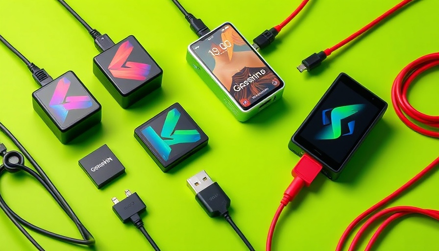Genshin Impact charging products arranged on green background.