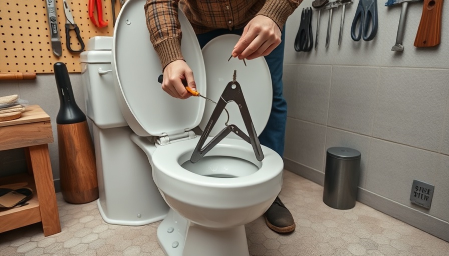 DIY unclog toilet with hanger tutorial in workshop.