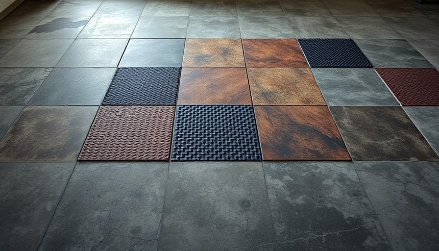 Assorted garage floor tiles showcasing toughness on a concrete floor.