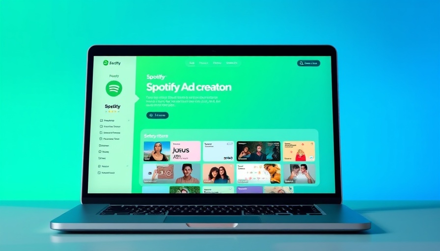 Digital interface of Spotify AI-made ads displayed on a laptop screen.