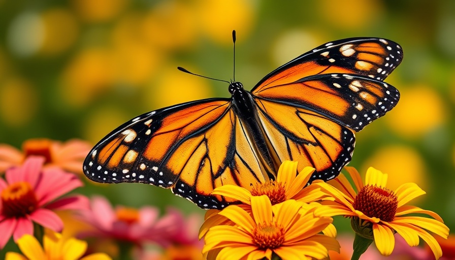 Monarch butterfly on flowers showing biodiversity concern.